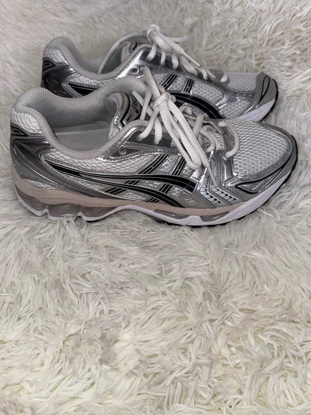 ASICS Women's Silver and White Athletic Running Shoes - Picture 2 of 7